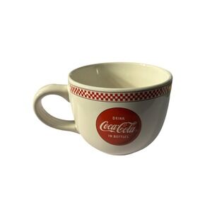 Drink Coca Cola in Bottles red checker 28oz Latte Cup Mug‎ Soup Bowl 4 1/2" coke
